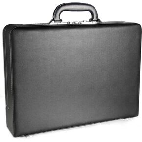 Large Business Briefcase for Men - Hard Case PU Leather Attache with Lock ，Expanding Business Briefcase Bag for Professionals