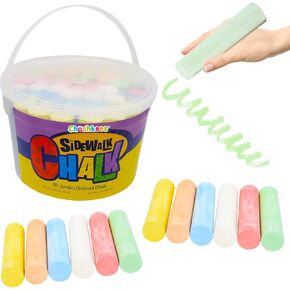 طباشير Jumbo Sidewalk ، طباشير جامبو رائع للفن في الهواء الطلق ، طباشير على الرصيف للأطفال ، قطع الطباشير الملونة المتنوعة ، مثالية لصالح الحفلات (حزمة)