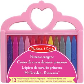 مجموعة Melissa & Doug Princess Crayon - 12 لونًا