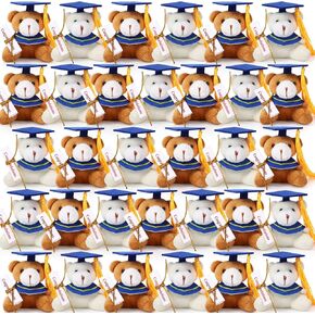Libima 32 PCS Mini Graduation Bear Bear Bear Teddies Bear Class of 2025 Mixed Color 2.76 inch tiny the Tiny Bear Bear Plush Ristergren Gifts (Black Cap)