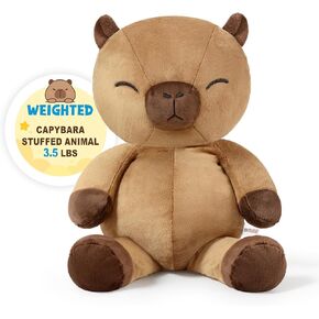 Ditucu 3.5 رطل Teddy Bear Capybara مرجحة حيوان محشوة لطيف Capibara Plush Toys هدايا هوجنية ناعمة للأطفال بني