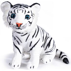 Berry President Stuffed Animal Toys, Plush Toys, Sitting Tiger Stuffed Toys, Lifelike and Lovely Animal Dolls, Gifts for 3+ Boys and Girls (Yellow, 7.4 in)