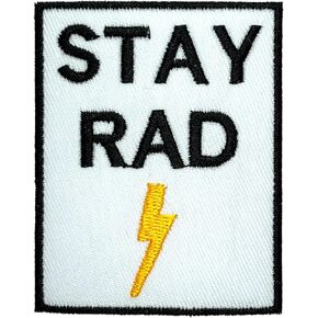 Stay Rad Patches Iron On Patches for Backpacks, 2.6 x 2.1 x 0.1 in