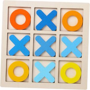 لعبة خشبية Tic Tac Toe Game Noughts و Crosses Chess Board Game Xo Table Toy للأطفال الداخليين في الهواء الطلق ديكور طاولة القهوة ، القهوة