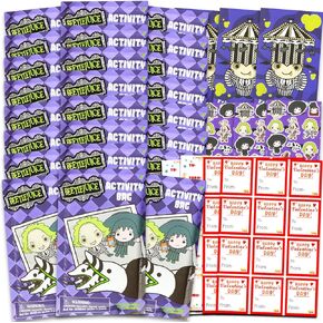Beetlejuice Party Supplies Plant -Champroom Gift Bundle - 24 Beetlejuice Mini Coloring Activity Books for School ، الملصقات | تفضل حفلة الأطفال