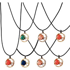 Vesmatity 24 PCS Summer Shell Mermaid Party Party Giftations Fairy Under the Sea Birthday Party Mermaid Necklace Set Princess Party Fords for Baby Shower School Rewards