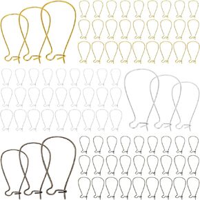 80 قطعة من الأقراط المطرزة لصنع المجوهرات، أقراط مطرزة بالخرز للعثور على أقراط مشبك ورق للعثور على أقراط حلق DIY (ذهبي وفضي، 6 × 20 مم) in Kuwait