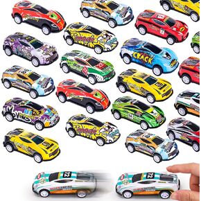 AugToy 26 Pack Pull Back Toy Cars Mini Die-Cast Race Vehicles Bulk Party Favors Supplies Goodie Bag Stuffers Pinata Fillers Class Treasure Chest Prize Box Toys Boys Girls Gifts for 3 4 5 + Year Old
