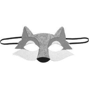 1PCs شعرت قناع الذئب Gery: قناع الذئب Halween Half Face Mask for Masquerade Party Cosplay Prop