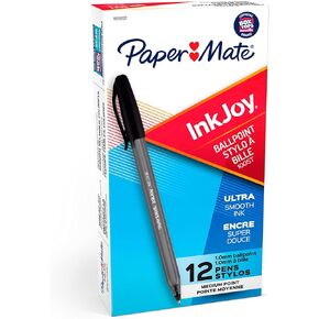 Paper Mate InkJoy 100ST Ballpoint Pens, Medium Point, Black, Box of 12 (1951257)