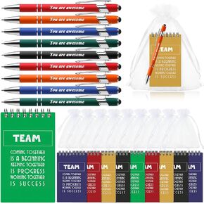 ROOWEST 25 مجموعة هدايا التقدير الجزء الأكبر لفريق Ballpoint Pen مع القلم المعدني TIP MINI التحفيز التحفيزي مع هدايا أرصاد فريق أكياس أورجانزا لموظفي الموظفين