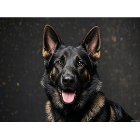 NoVeora Black German Shepherd Diamond Dots Painting DIY KITS 5D Diamond Art Full Round Crystal by Number Arts Profroidery Arts for Beach Room Bed Room Decor