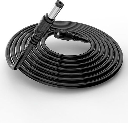 Tonton Power Extension Cable 33Ft 10M 5.5mm x 2.1mm DC 5521 Female to Male Compatible with 12V DC Adapter Cord for CCTV Security Camera System NVR DVR and Standalone IP Camera, LED (White 2 Pack) in Kuwait