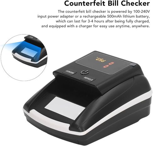Banknote Detector, Automatic Banknote Detector Portable USD EUR Count Machine Counterfeit Bill Checker Ultraviolet Magnetic Infrared Built, Tool Sets (US Plug) in Saudi Arabia