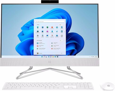 HP 2024 24'' FHD IPS Touchscreen All-in-One Desktop PC Intel 2-Core i3-1115G4 Intel UHD Graphics 8GB DDR4 256GB NVMe SSD WiFi AC BT RJ-45 HDMI Webcam Speaker Windows 11 White w/RE USB Drive in Saudi Arabia