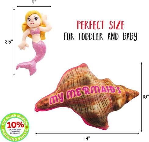 Plush Talking My Mermaids Toy Set | Includes 4 Soft and Lovable Plush Mermaids | with A Plush Conch Shell Shaped Carrier | Great Gift for Baby/Toddler Girls or Boys in Saudi Arabia