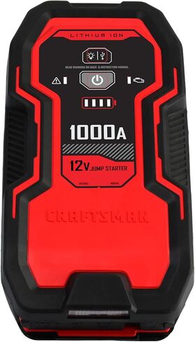 CRAFTSMAN CMXCESM263 1000A 12V Lithium Jump Starter – Portable USB Power – Up to 25 Jumps Per Charge – LED Area Light – Starts Up to 6.0L Gas and 3.0L Diesel Engines in Saudi Arabia