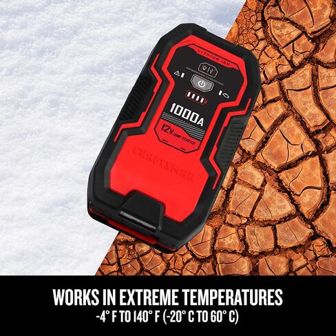 CRAFTSMAN CMXCESM263 1000A 12V Lithium Jump Starter – Portable USB Power – Up to 25 Jumps Per Charge – LED Area Light – Starts Up to 6.0L Gas and 3.0L Diesel Engines in Saudi Arabia