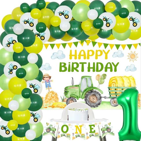 Sursurprise Tractor 2nd Decoritations ، Backdrop Backdrop Balloon Garland Arch Kit Topper for Farm Think اثنين in Saudi Arabia