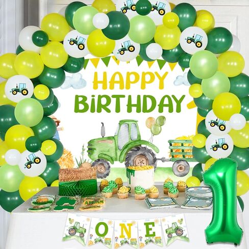 Sursurprise Tractor 2nd Decoritations ، Backdrop Backdrop Balloon Garland Arch Kit Topper for Farm Think اثنين in Saudi Arabia