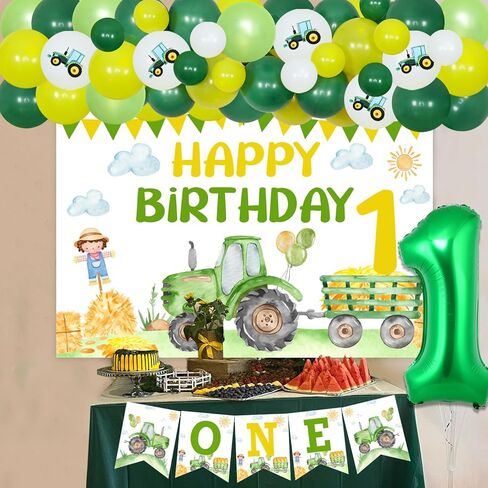 Sursurprise Tractor 2nd Decoritations ، Backdrop Backdrop Balloon Garland Arch Kit Topper for Farm Think اثنين in Saudi Arabia