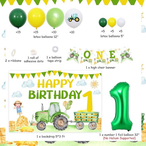 Sursurprise Tractor 2nd Decoritations ، Backdrop Backdrop Balloon Garland Arch Kit Topper for Farm Think اثنين in Saudi Arabia