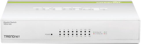 تريند نت مفتاح جيجابت جرينيت 24 منفذ، نظام كيو او اس، قماش تبديل 48 جيجابايت في الثانية، بدون مروحة، التوصيل والتشغيل، دوبلكس نصف وكامل، TEG-S24D، ابيض in Kuwait