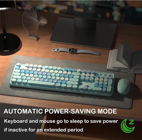 Colorful Wireless Keyboard and Mouse, Full Size Gradient Keyboard with Optical Mouse, 2.4GHz for Windows, Mac, Laptop, PC, Desktop (Peach Gradient) in Kuwait