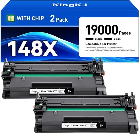 148A Toner Cartridge Black 2-Pack with Chip Compatible for HP 148A 148X W1480X W1480A Laserjet Pro MFP 4101dw 4101fdn 4101fdw 4001dn 4001dw 4001n Printer Ink 4001dne 4001dwe 4101dwe 4101fdne 4101fdwe in Saudi Arabia