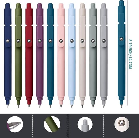Gel Pen Black 0.5mm النقطة الدقيقة للمناصب الحبر القابلة للسحب لمستلزمات Office Office للنساء (10pcs Morandi & Vintage) in Saudi Arabia