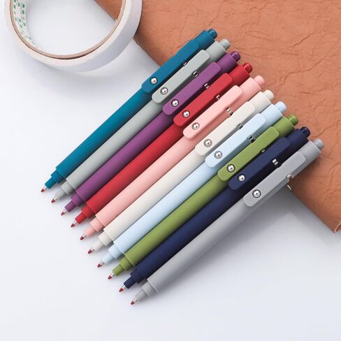 Gel Pen Black 0.5mm النقطة الدقيقة للمناصب الحبر القابلة للسحب لمستلزمات Office Office للنساء (10pcs Morandi & Vintage) in Saudi Arabia
