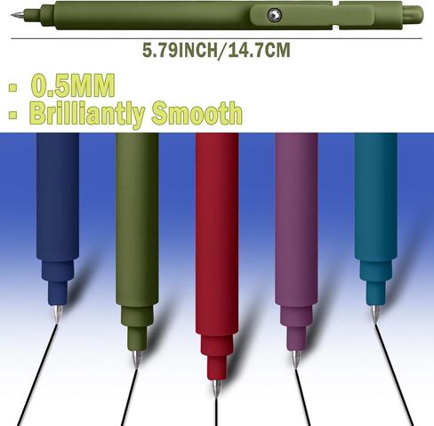 Gel Pen Black 0.5mm النقطة الدقيقة للمناصب الحبر القابلة للسحب لمستلزمات Office Office للنساء (10pcs Morandi & Vintage) in Kuwait