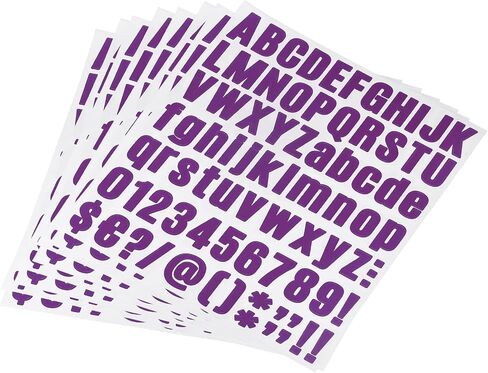 uxcell Letter Number Stickers Kit, 1 Inch Vinyl Self Adhesive Waterproof Alphabet Decals for Mailbox Address Sign DIY Crafts Card, 648 Pcs 8 Sheet Purple in Saudi Arabia