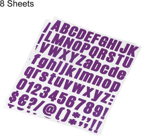 uxcell Letter Number Stickers Kit, 1 Inch Vinyl Self Adhesive Waterproof Alphabet Decals for Mailbox Address Sign DIY Crafts Card, 648 Pcs 8 Sheet Purple in Saudi Arabia