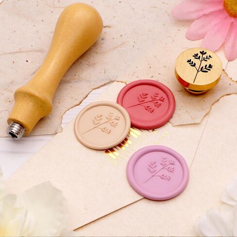 Wax Seal Stamp Flora Wax Seal Laser Engraving Beautifully Crafted Suitable for Envelope Postcards, Invitations, Gift Packaging Sealed Wedding in Kuwait