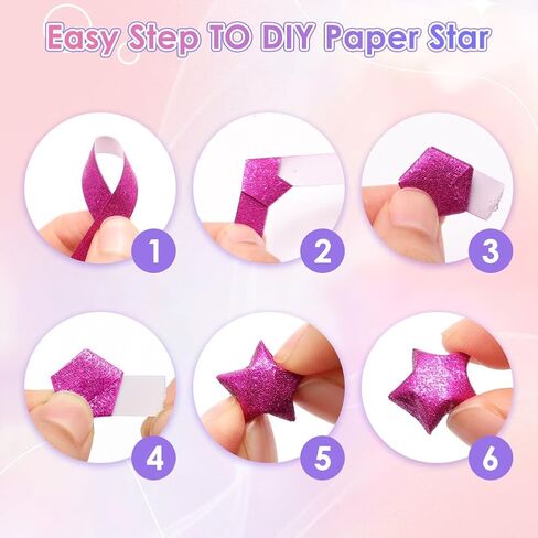 Sunnyclue 560 Sheets 7 ألوان الورق النجمة اللامعة اللامع شرائح الورق النجمة الملونة اللون الأخضر الأرجواني الأزرق الأزرق ورقة اوريغامي الورق لمشاريع الفنون الحرف ديي in Saudi Arabia