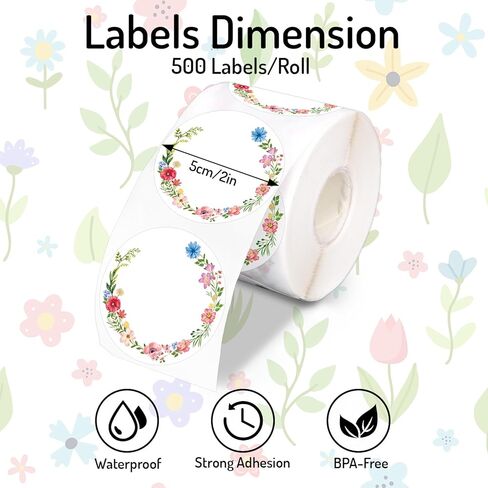 2IN Easter Plaid Direct Thermal Labels Colorful Checkered Label Stickers Spring Round Self-Adhesive Printer Decals for DIY Name Tag Logo Design, 500 Pcs in Kuwait