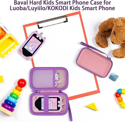 Kids Smart Phone Case Compatible with Luoba/Luyiilo/KOKODI/WEOLULI/DIGIGOOD/Joozfee/Luyiilo Kids Smart Phone Toys,Case for Mini Smart Phone Toys with 2.8" Touchscreen (Pink Case,Purple Zipper) in Saudi Arabia