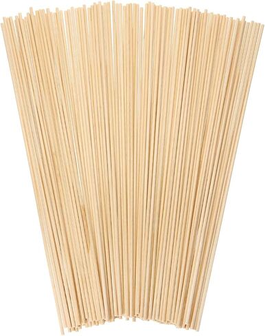 Shapenty Unfinished Natural Wooden Dowel Rods Wood Sticks for Centerpiece Making Wedding Party Decoration Painting DIY Craft Project Photo Props Cake Toppers, 100PCS (1/8 x 12 Inch) in Saudi Arabia
