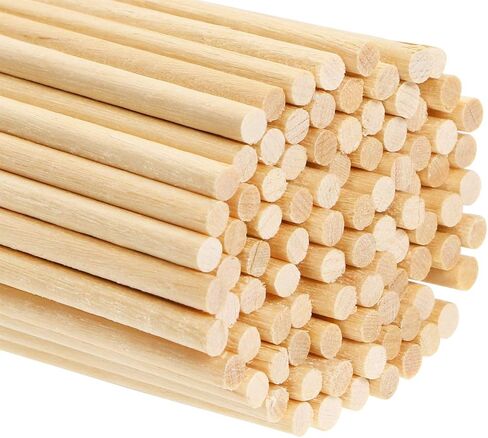 Shapenty Unfinished Natural Wooden Dowel Rods Wood Sticks for Centerpiece Making Wedding Party Decoration Painting DIY Craft Project Photo Props Cake Toppers, 100PCS (1/8 x 12 Inch) in Saudi Arabia