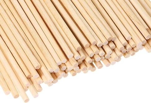 Shapenty Unfinished Natural Wooden Dowel Rods Wood Sticks for Centerpiece Making Wedding Party Decoration Painting DIY Craft Project Photo Props Cake Toppers, 100PCS (1/8 x 12 Inch) in Saudi Arabia