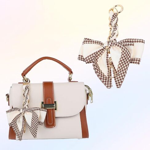 Bag Extender Chain with Bow Ribbon Purse Chain Strap Extender for Crossbody Exquisite Bowknot Scarf Bag Charms Women Handbag Decoration Accessories for Handbags Purse Making Supplies DIY in Saudi Arabia
