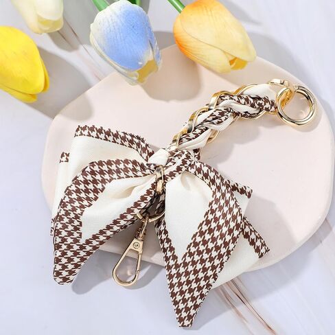 Bag Extender Chain with Bow Ribbon Purse Chain Strap Extender for Crossbody Exquisite Bowknot Scarf Bag Charms Women Handbag Decoration Accessories for Handbags Purse Making Supplies DIY in Saudi Arabia