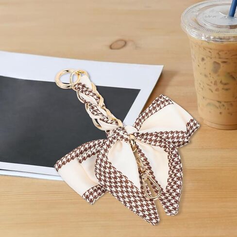 Bag Extender Chain with Bow Ribbon Purse Chain Strap Extender for Crossbody Exquisite Bowknot Scarf Bag Charms Women Handbag Decoration Accessories for Handbags Purse Making Supplies DIY in Saudi Arabia