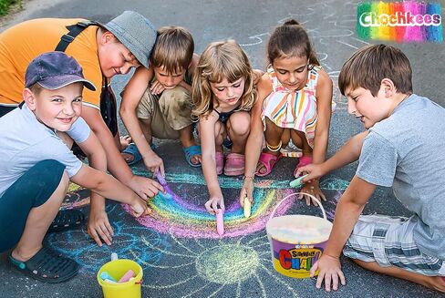 Jumbo Sidewalk Chalk, Jumbo chalk great for outdoor art, Sidewalk Chalk for Kids, Assorted Colored Chalk Pieces, Perfect For Party Favors (2-Pack) in Saudi Arabia