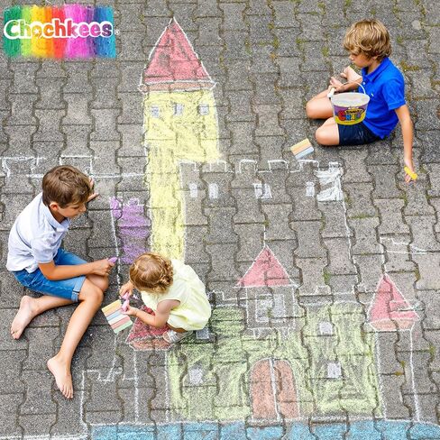 Jumbo Sidewalk Chalk, Jumbo chalk great for outdoor art, Sidewalk Chalk for Kids, Assorted Colored Chalk Pieces, Perfect For Party Favors (2-Pack) in Saudi Arabia