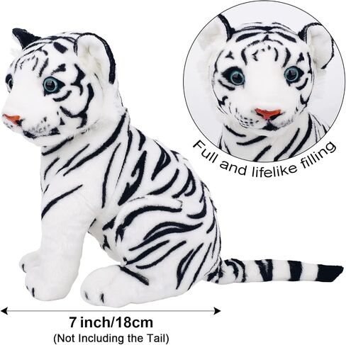 Berry President Stuffed Animal Toys, Plush Toys, Sitting Tiger Stuffed Toys, Lifelike and Lovely Animal Dolls, Gifts for 3+ Boys and Girls (Yellow, 7.4 in) in Saudi Arabia
