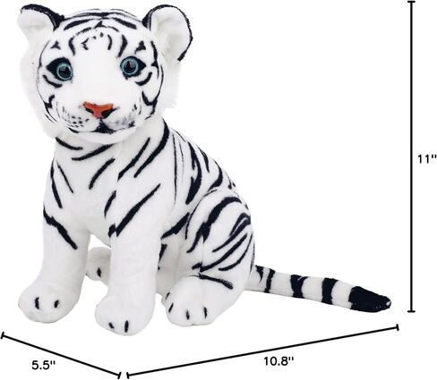 Berry President Stuffed Animal Toys, Plush Toys, Sitting Tiger Stuffed Toys, Lifelike and Lovely Animal Dolls, Gifts for 3+ Boys and Girls (Yellow, 7.4 in) in Saudi Arabia