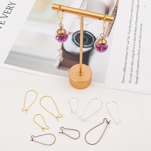 80 قطعة من الأقراط المطرزة لصنع المجوهرات، أقراط مطرزة بالخرز للعثور على أقراط مشبك ورق للعثور على أقراط حلق DIY (ذهبي وفضي، 6 × 20 مم) in Kuwait