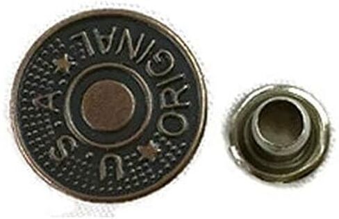 AMORNPHAN 10 Sets Jean Clips Snap Tack 17 MM.Copper Metal Buttons Replacement with Rivets and Metal Base No-Sew with Plastic Storage (Copper) in Saudi Arabia